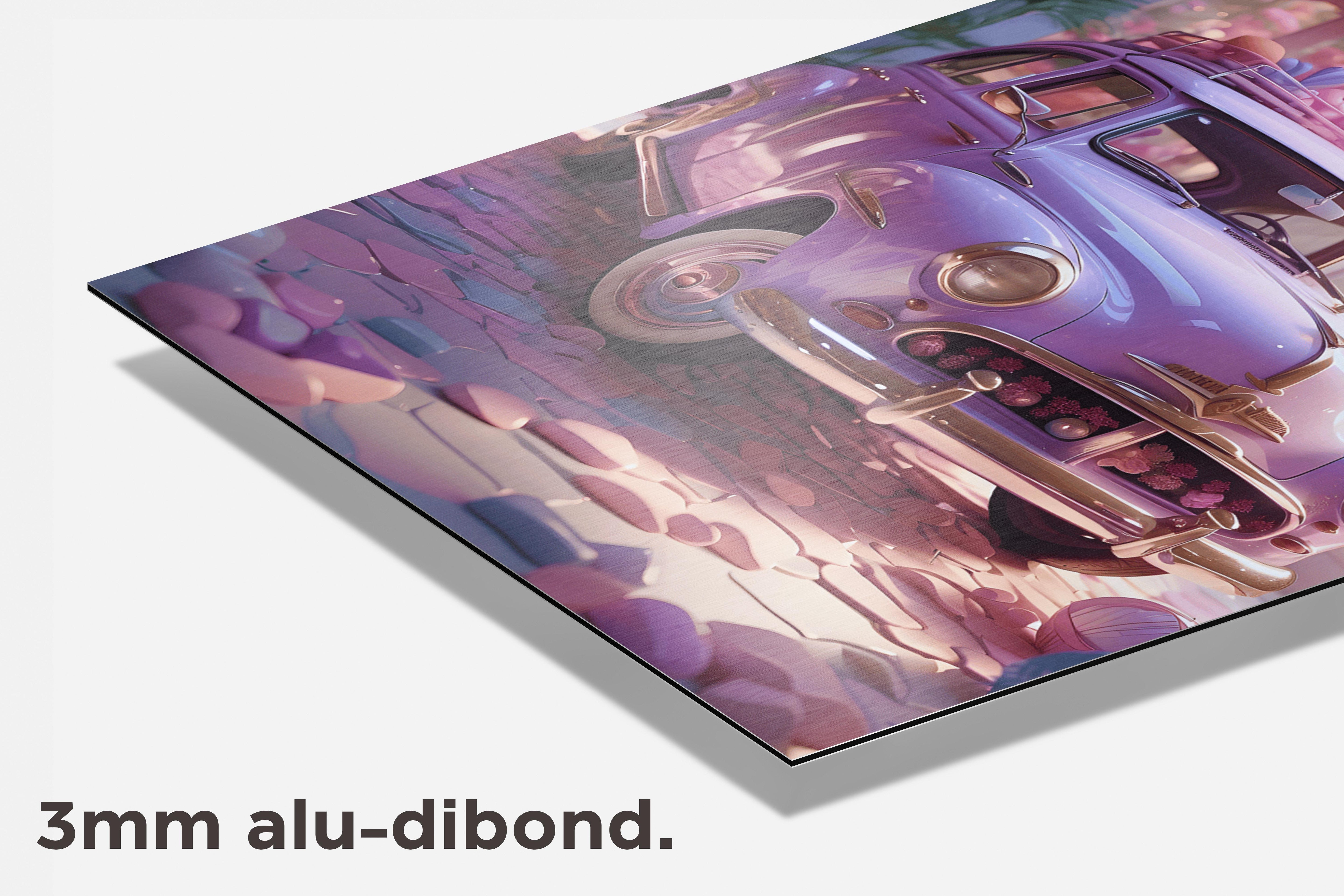 Roze Auto dibond detail