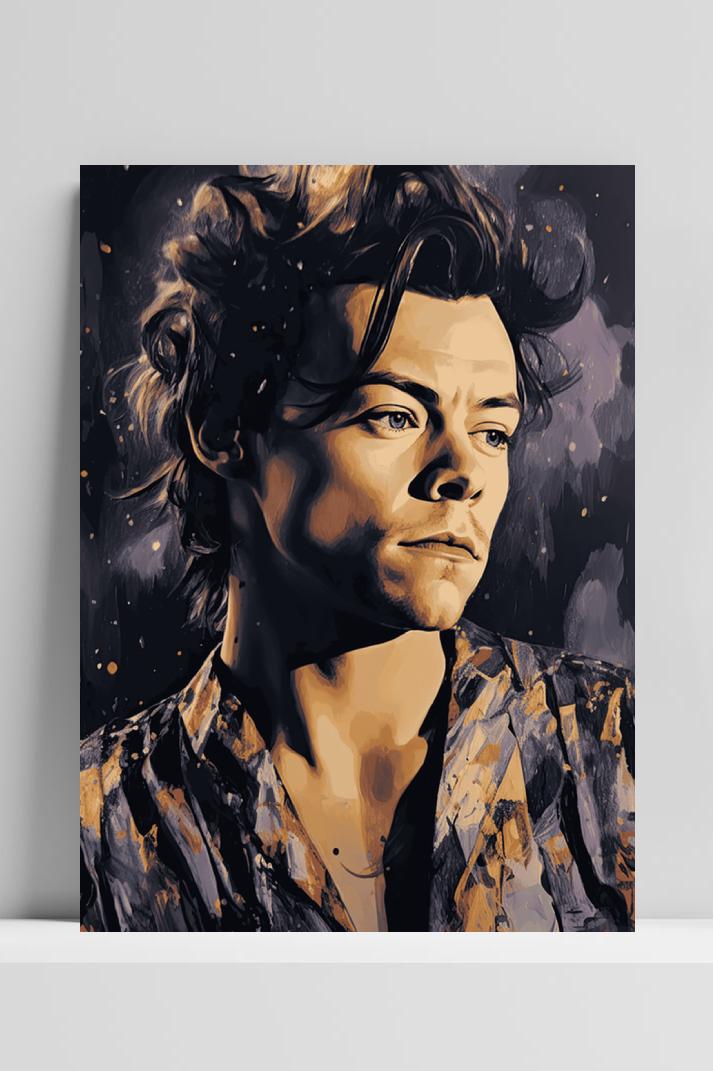 Harry Styles Paars op 3mm aluminium dibond