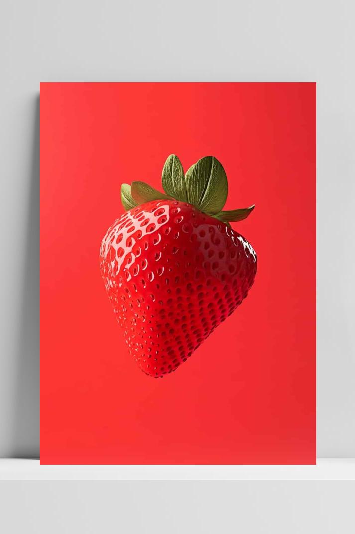 Aardbei op 3mm aluminium dibond