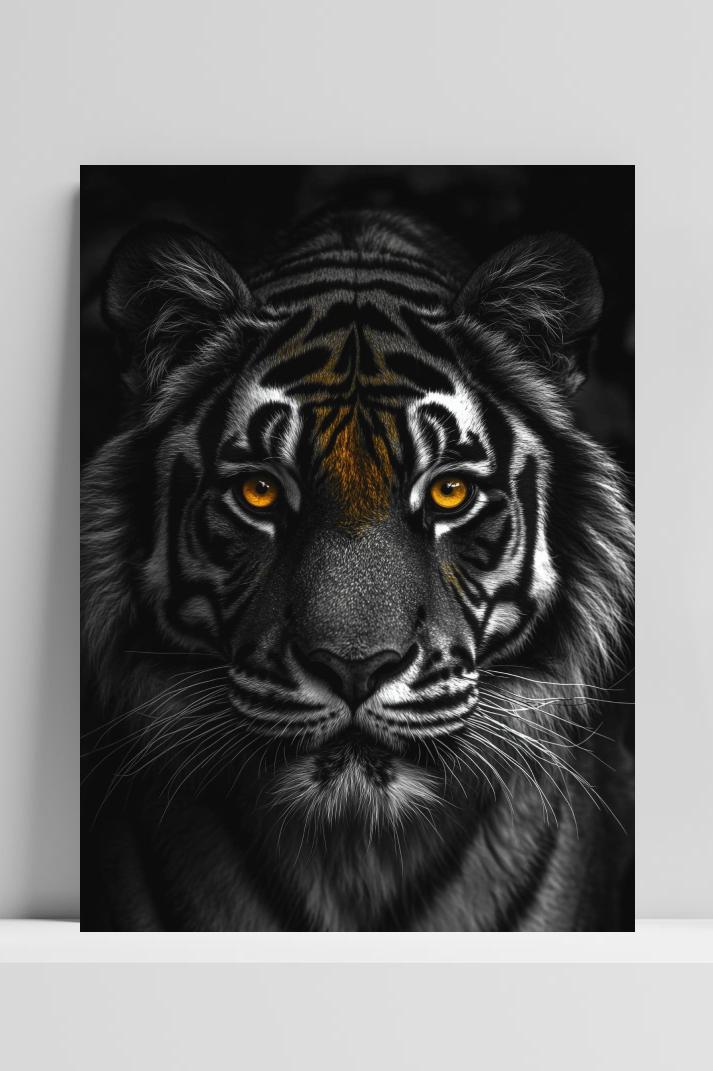 Tijger op 3mm aluminium dibond