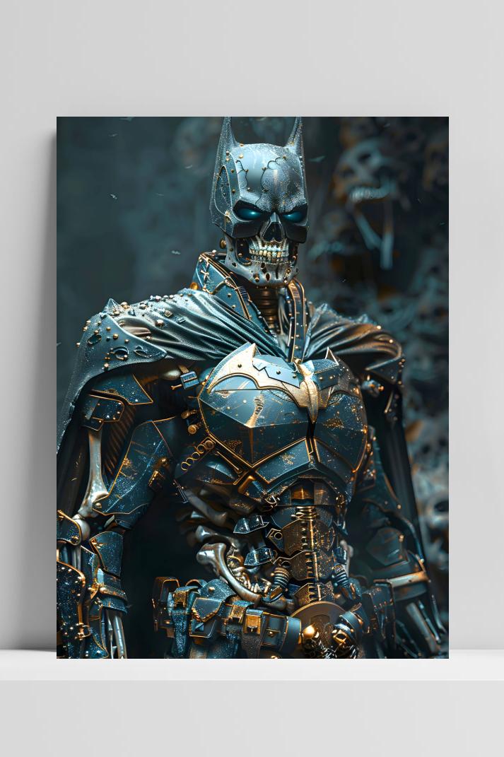 Batman Skelet op 3mm aluminium dibond