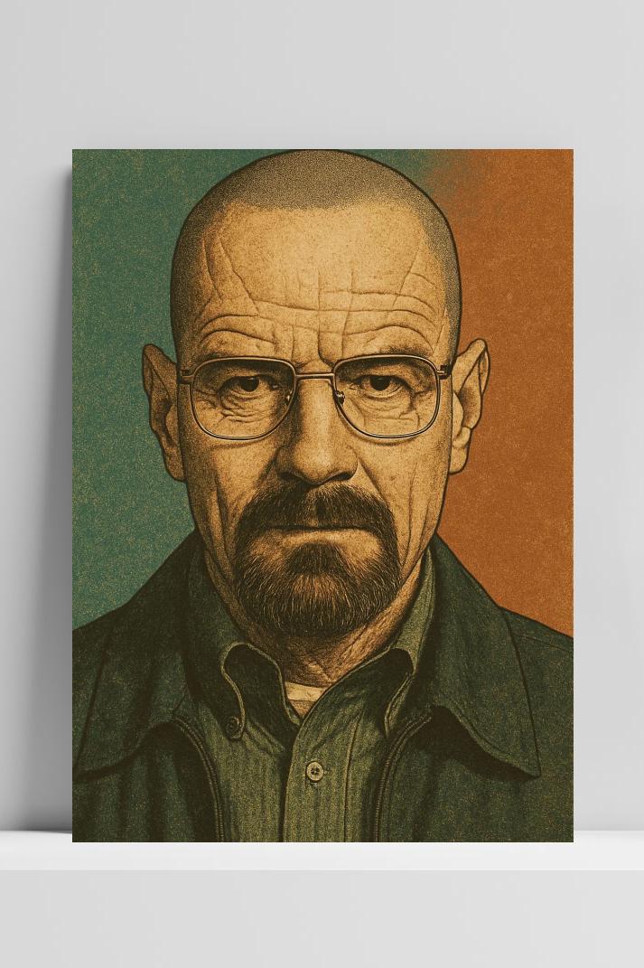 Walter White Breaking Bad op 3mm aluminium dibond