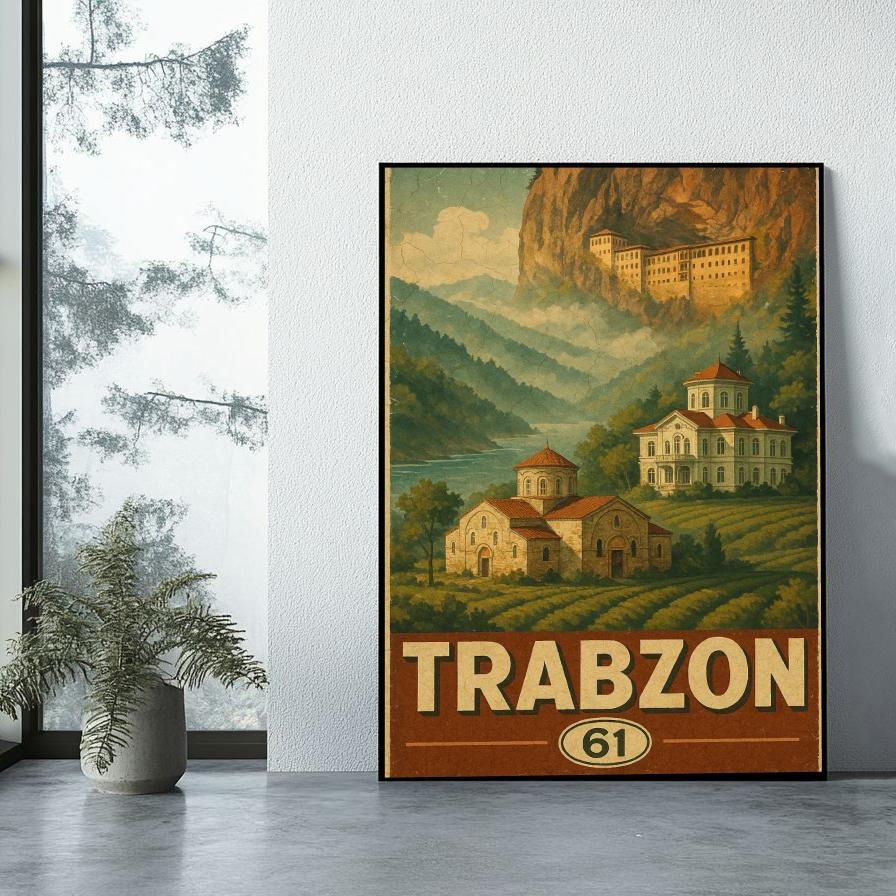 Trabzon Turkey Vintage Text poster sfeerbeeld 1
