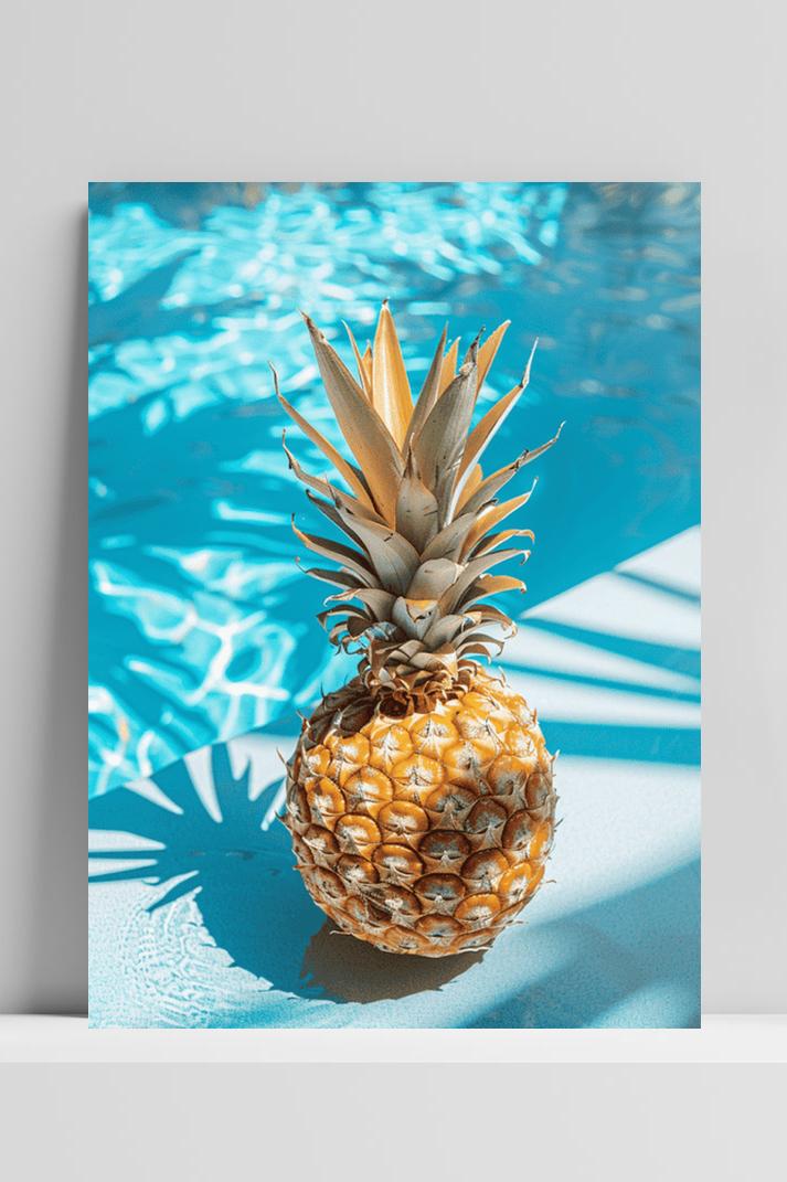 Ananas op 3mm aluminium dibond