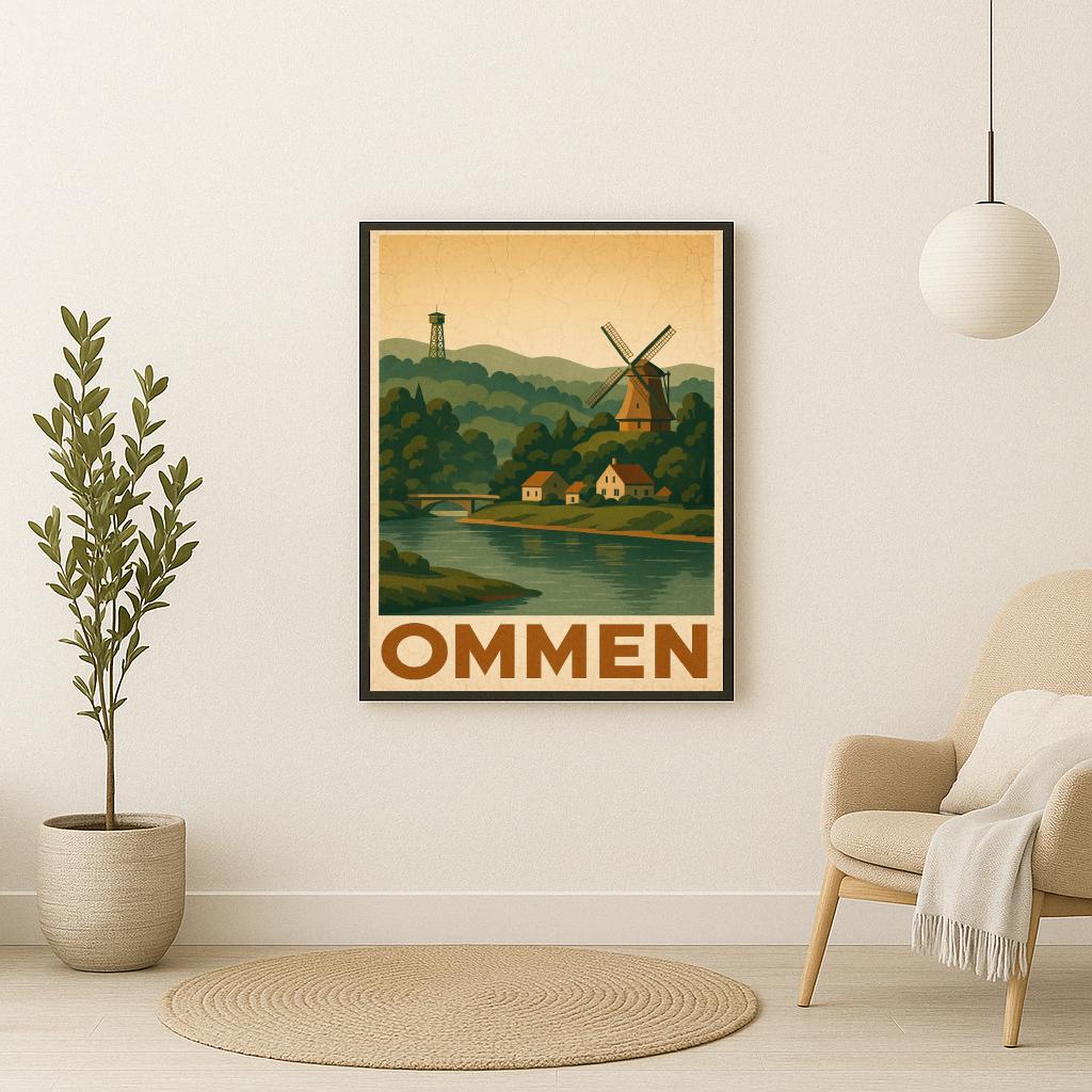 Ommen Text Vintage poster sfeerbeeld 2