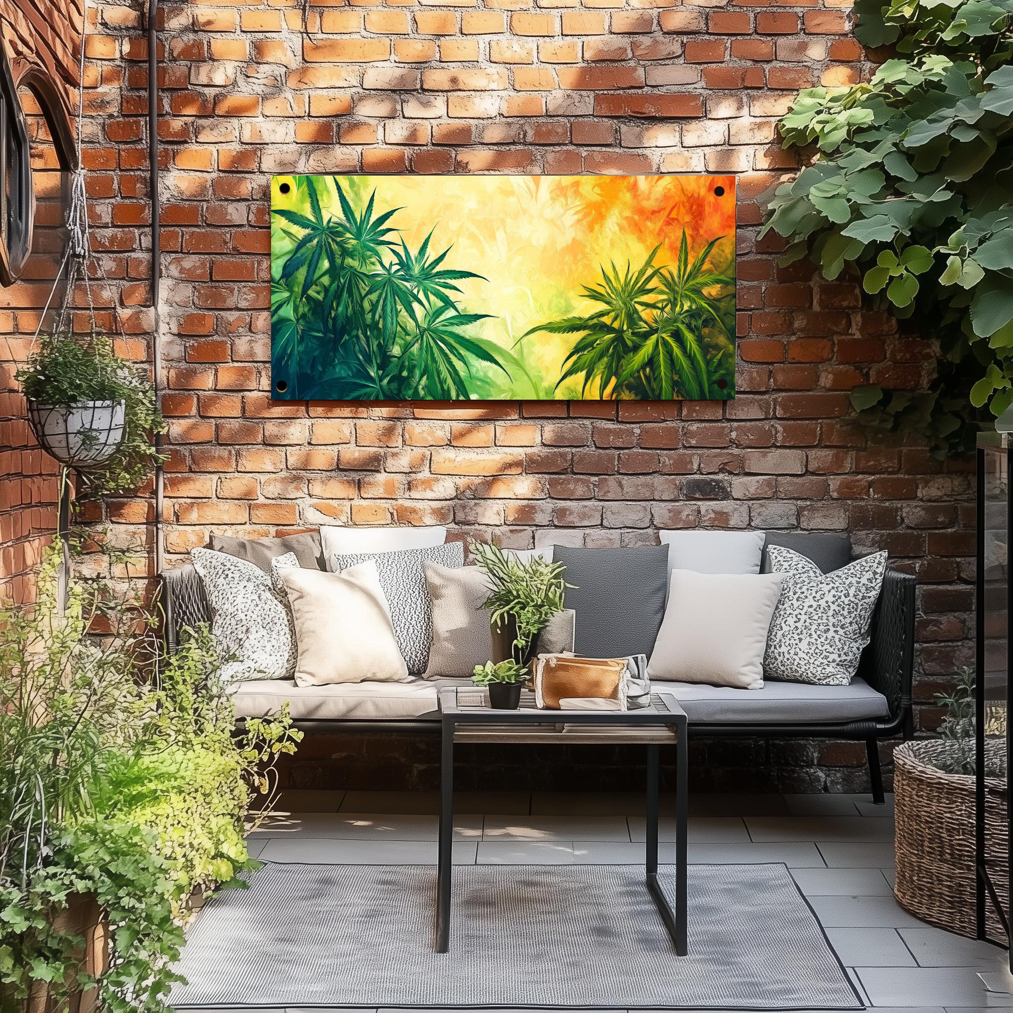 Tuinposter Cannabis Kunst sfeerbeeld 3