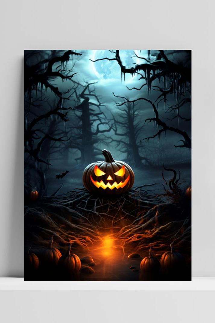 Halloween Pompoen op 3mm aluminium dibond