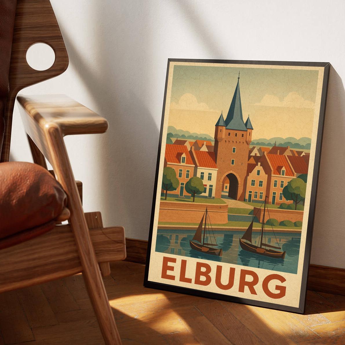 Elburg Text Vintage poster sfeerbeeld 3