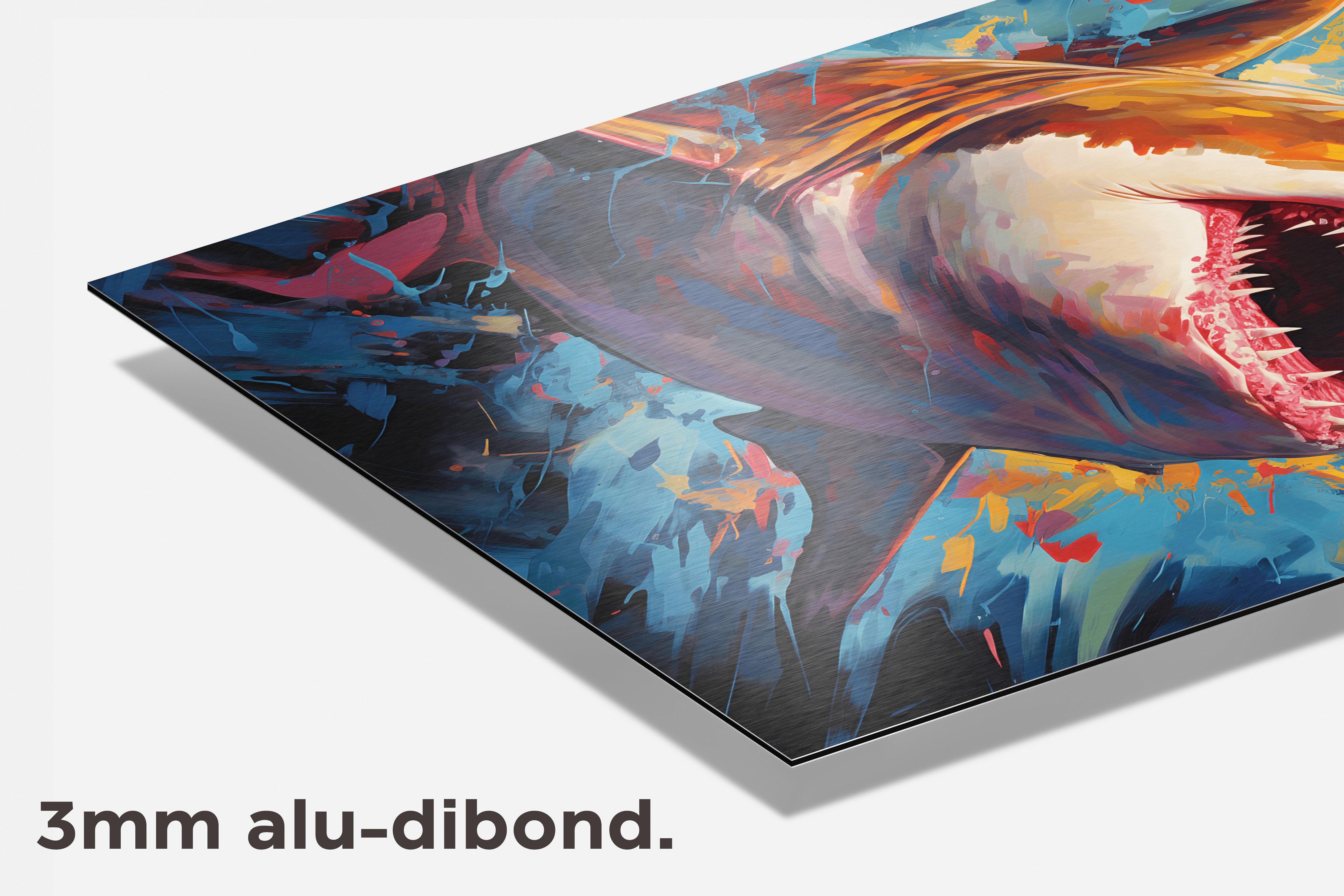 Witte Haai dibond detail
