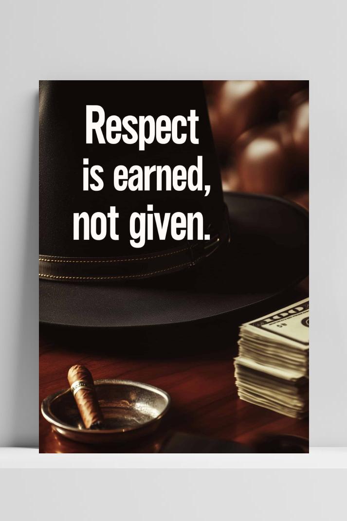 Respect is Earned Sigaar op 3mm aluminium dibond