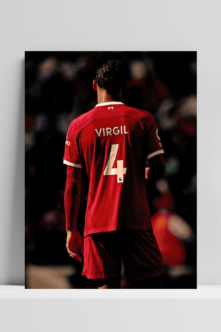 Virgil van Dijk op 3mm aluminium dibond