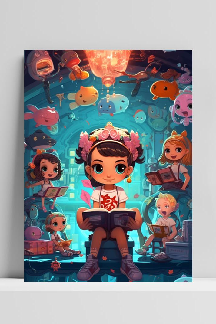 Meisje Met Vissen op 3mm aluminium dibond