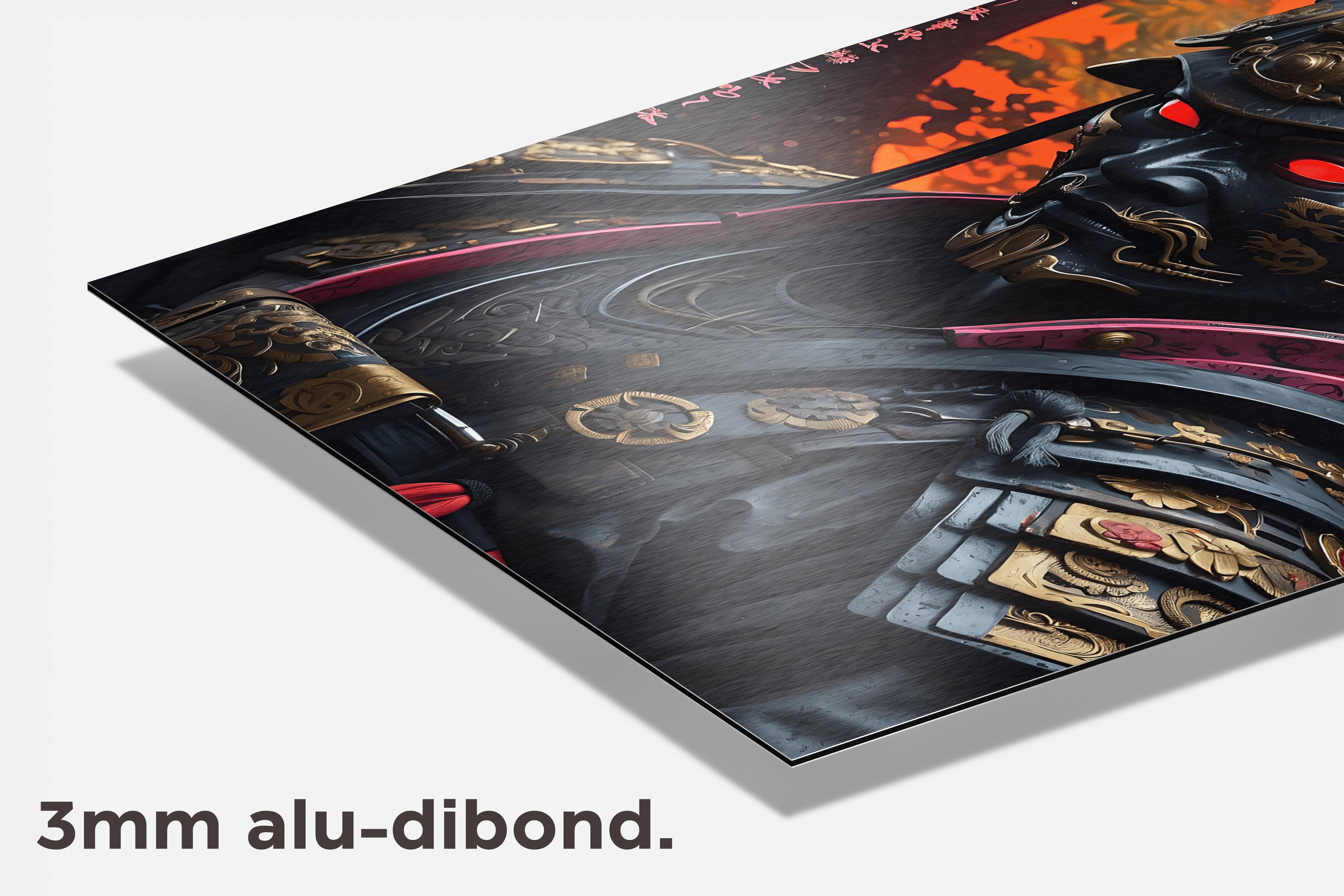 Donkere Samurai dibond detail