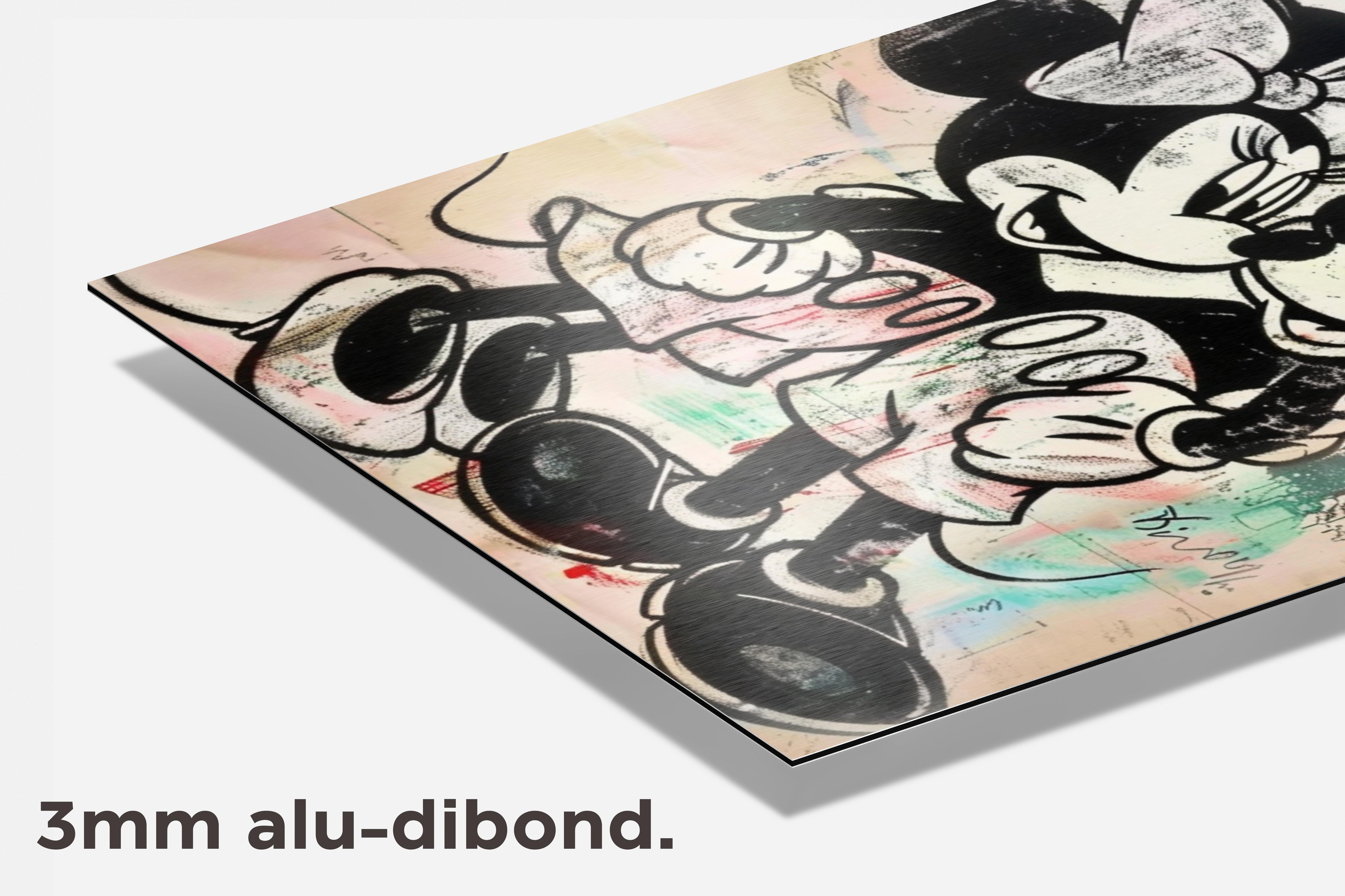 Mickey Minnie hart dibond detail