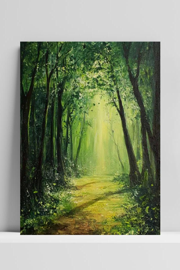 Groen Bos op 3mm aluminium dibond