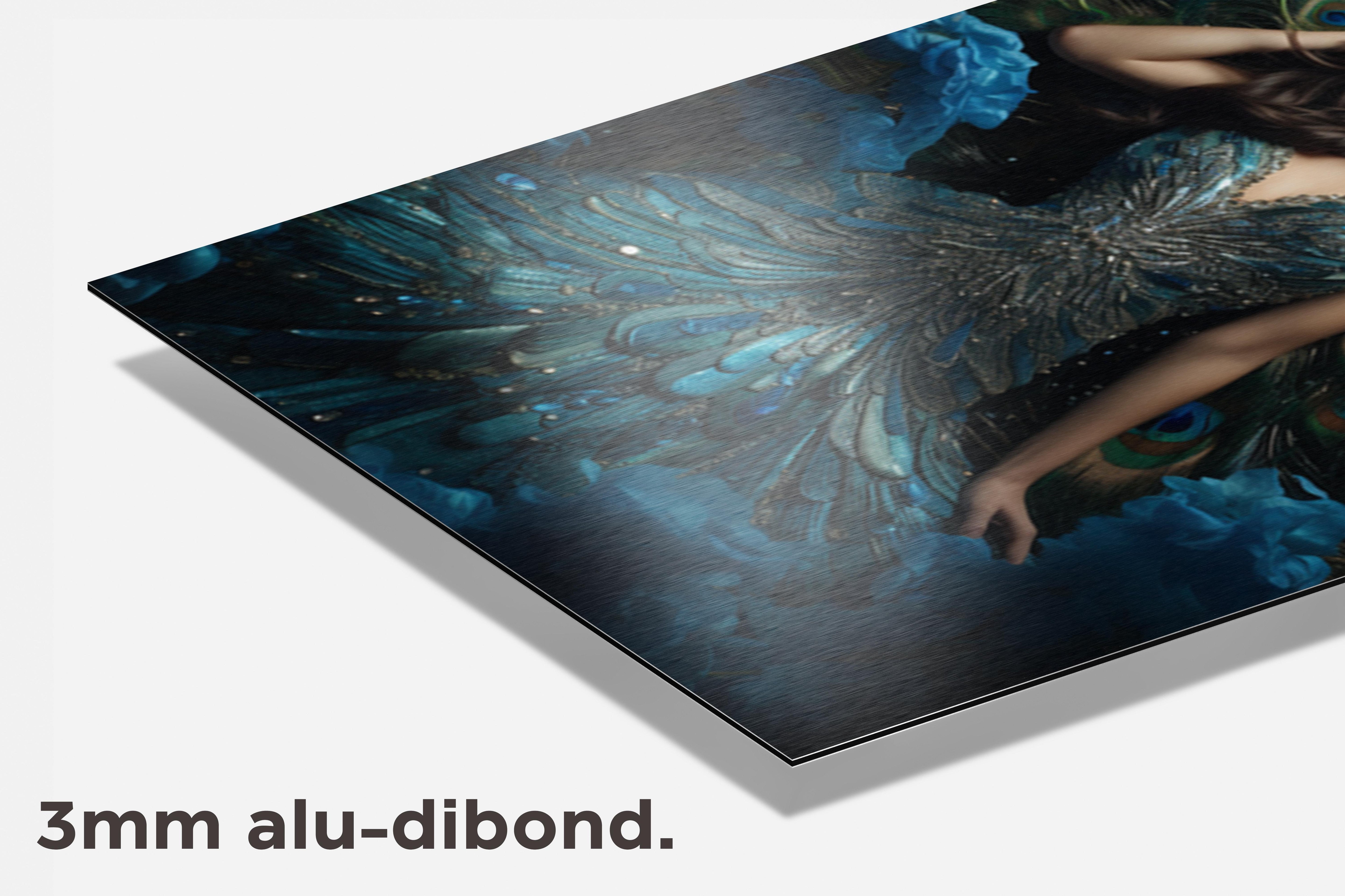 Pauwvrouw Blauw dibond detail