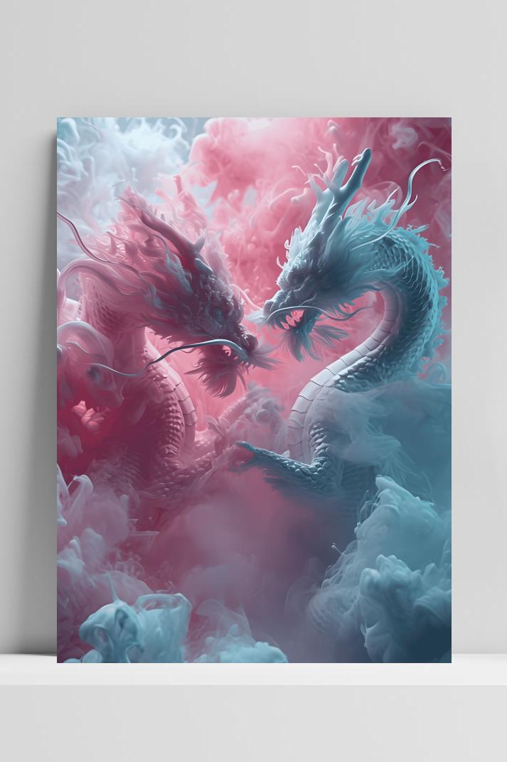 Draken Clash op 3mm aluminium dibond