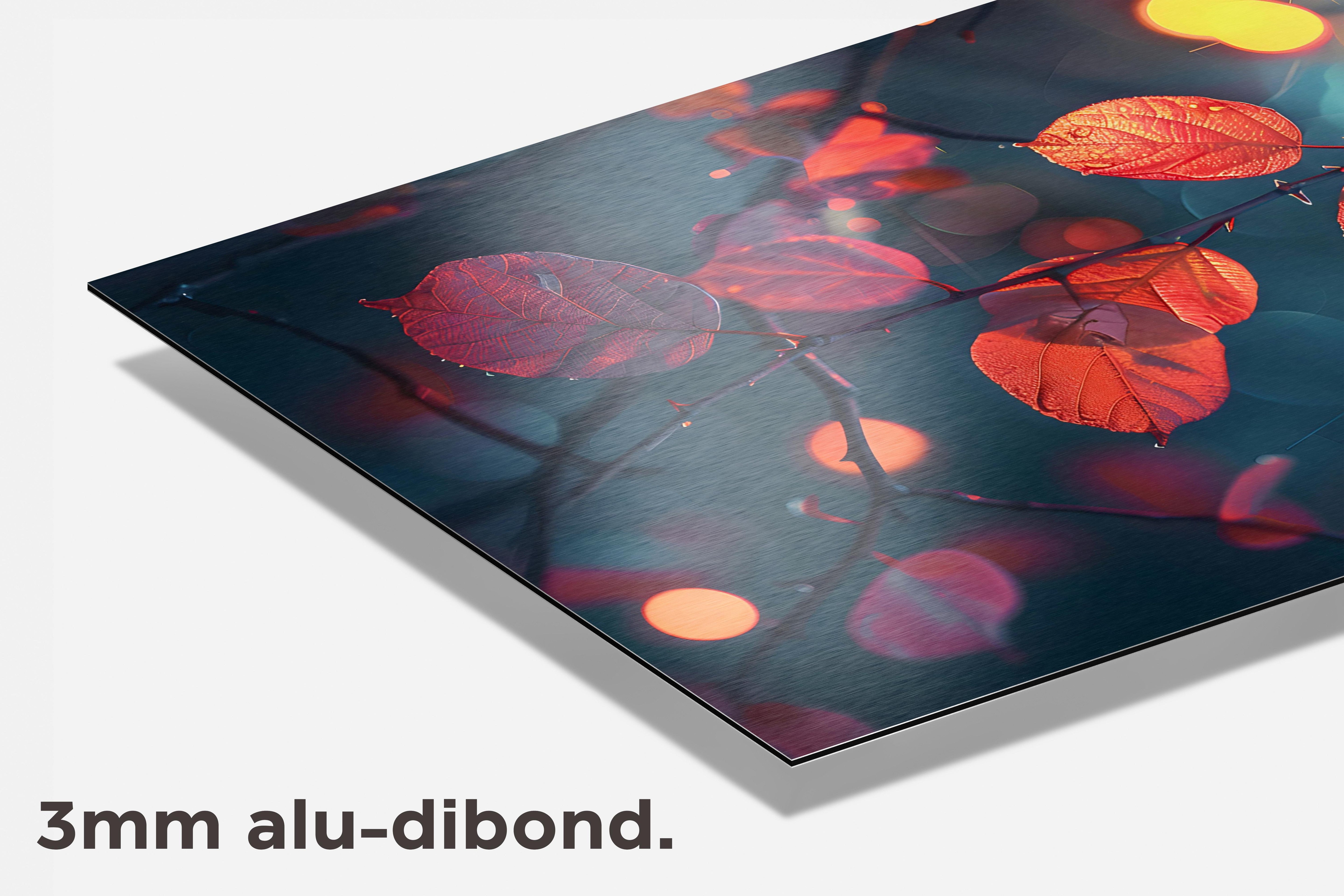 Oranje Bladeren dibond detail