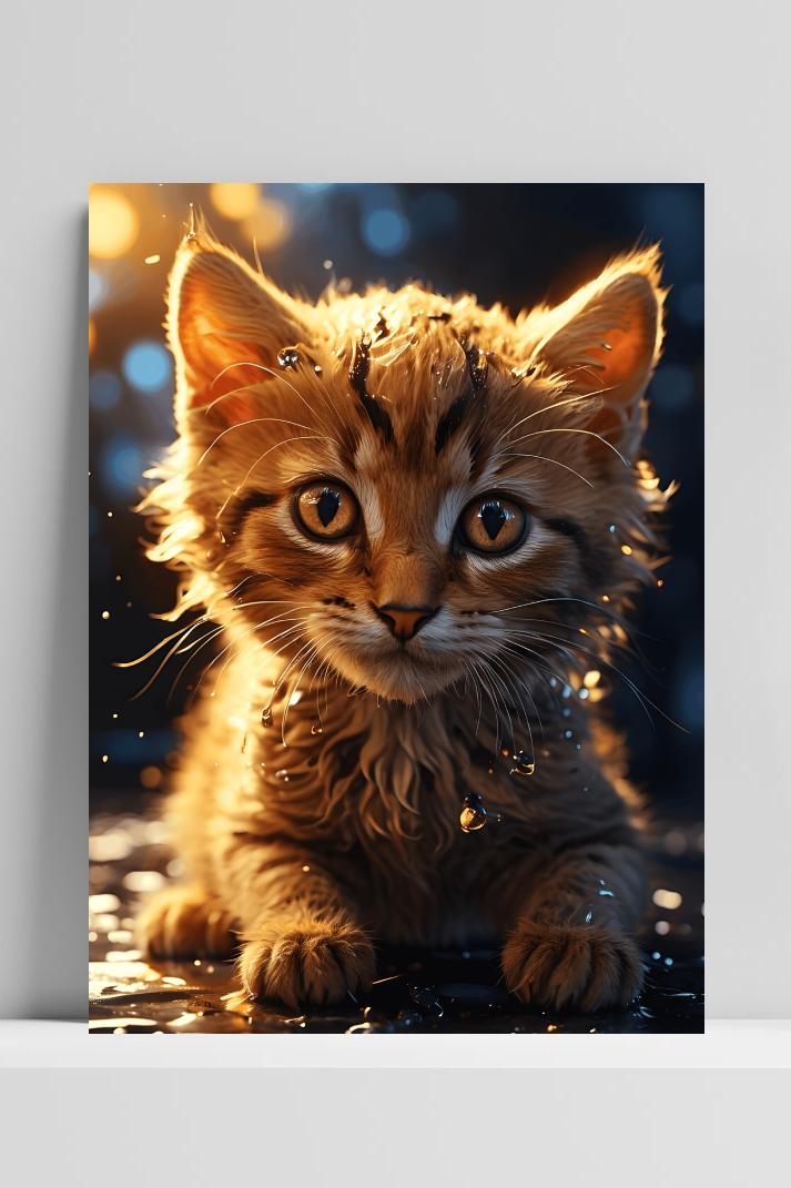 Zonovergoten Katje op 3mm aluminium dibond