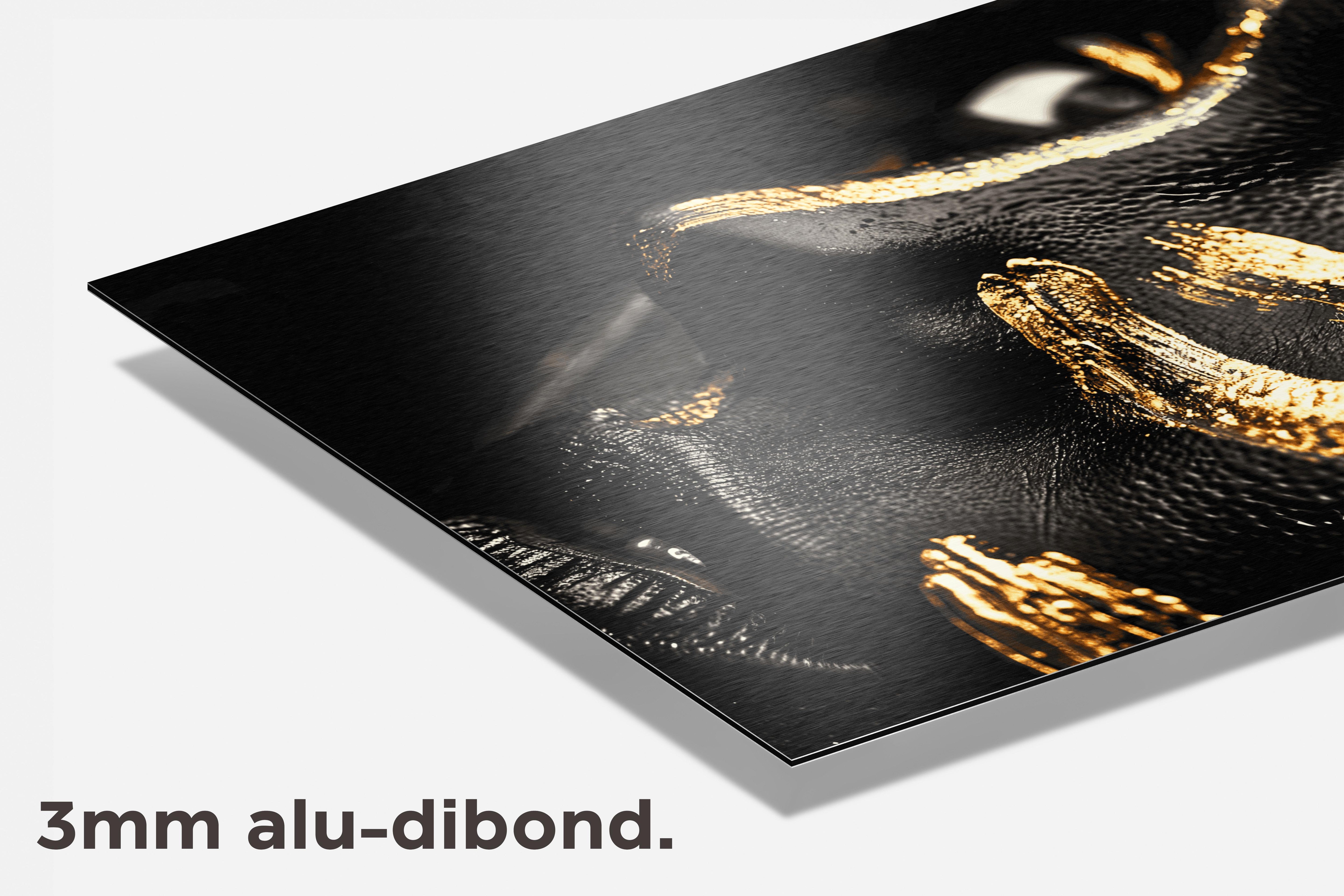 Gouden Lijnenportret dibond detail