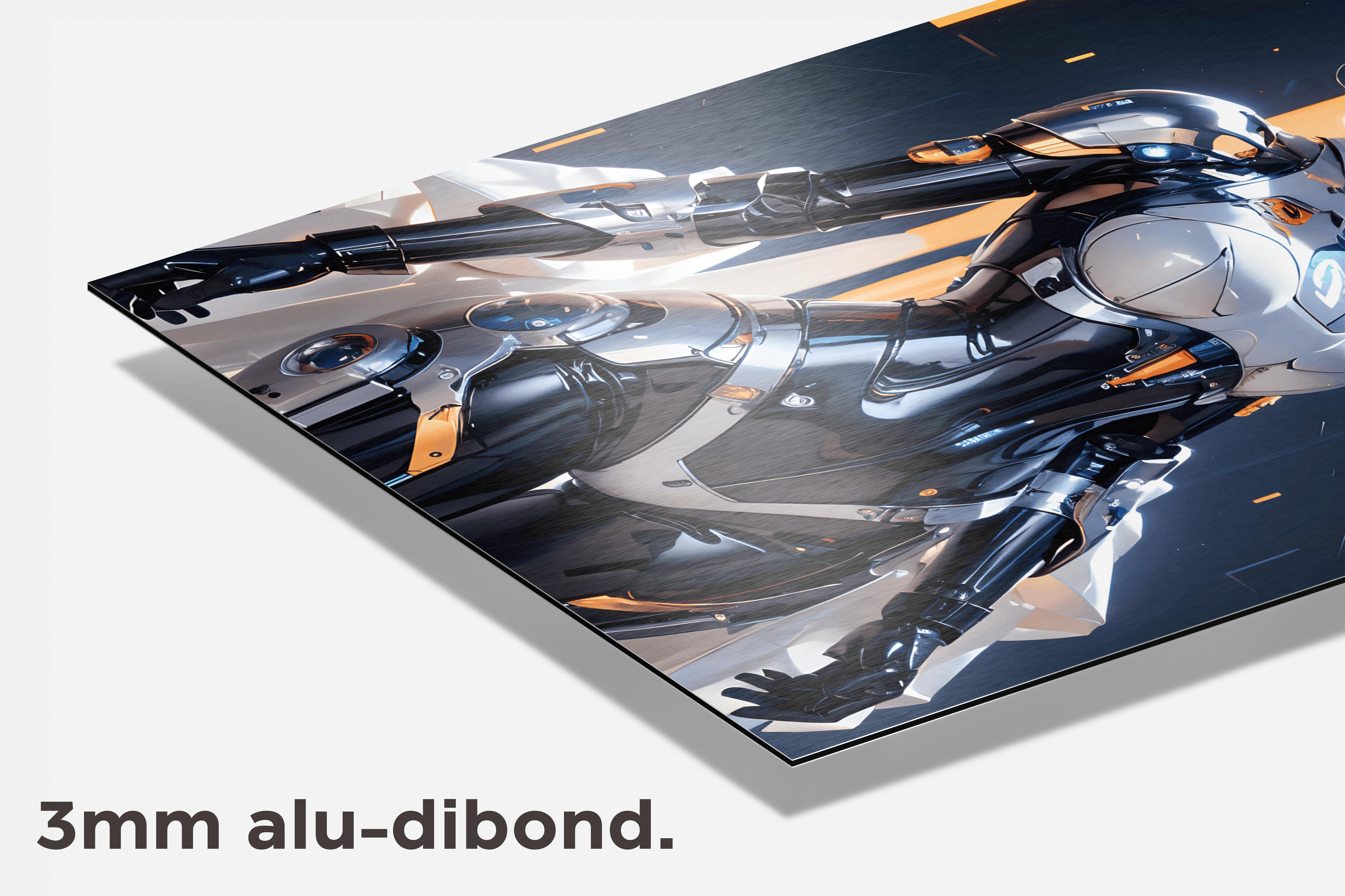 Cybermeisje dibond detail