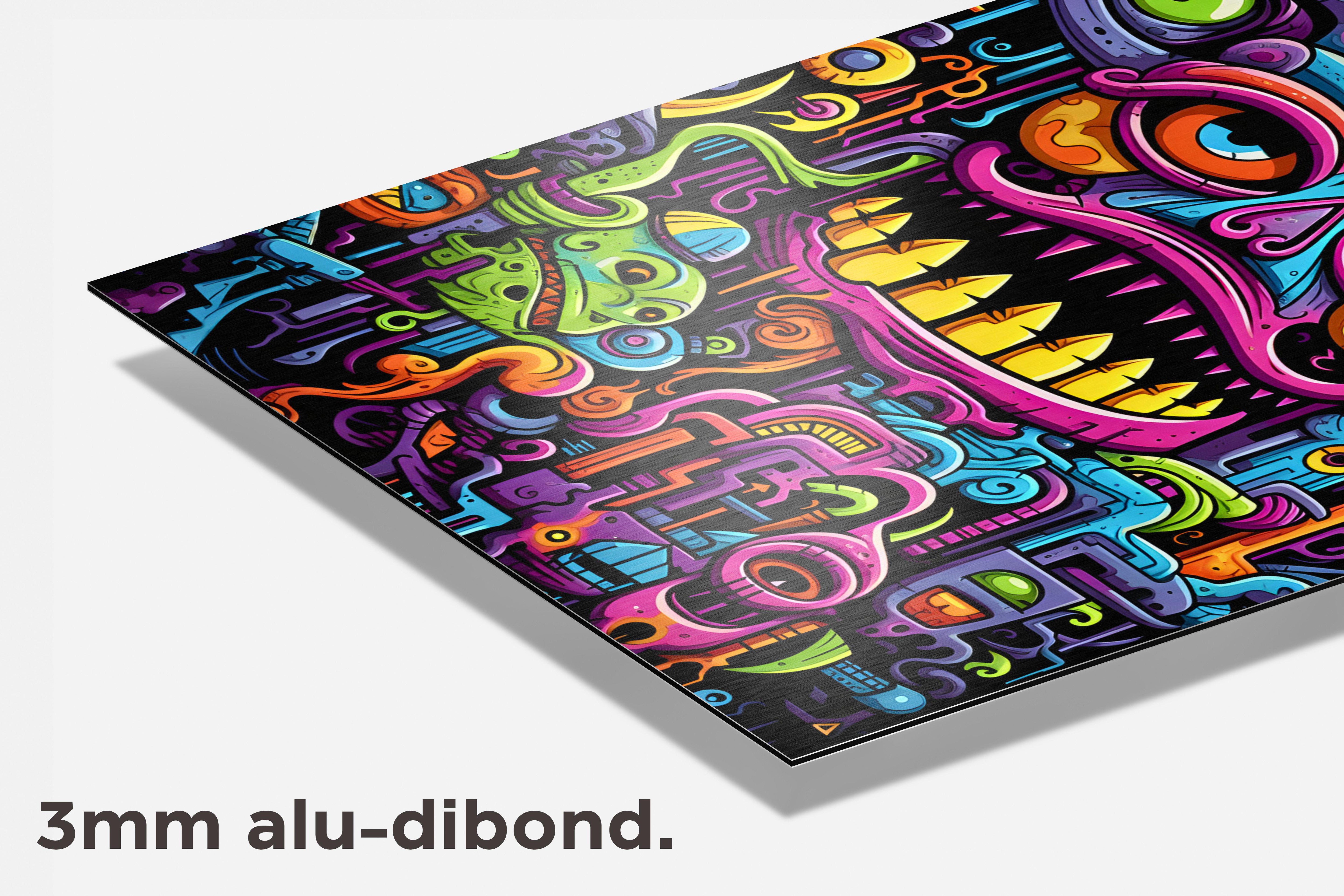 Neon Trip Monster dibond detail