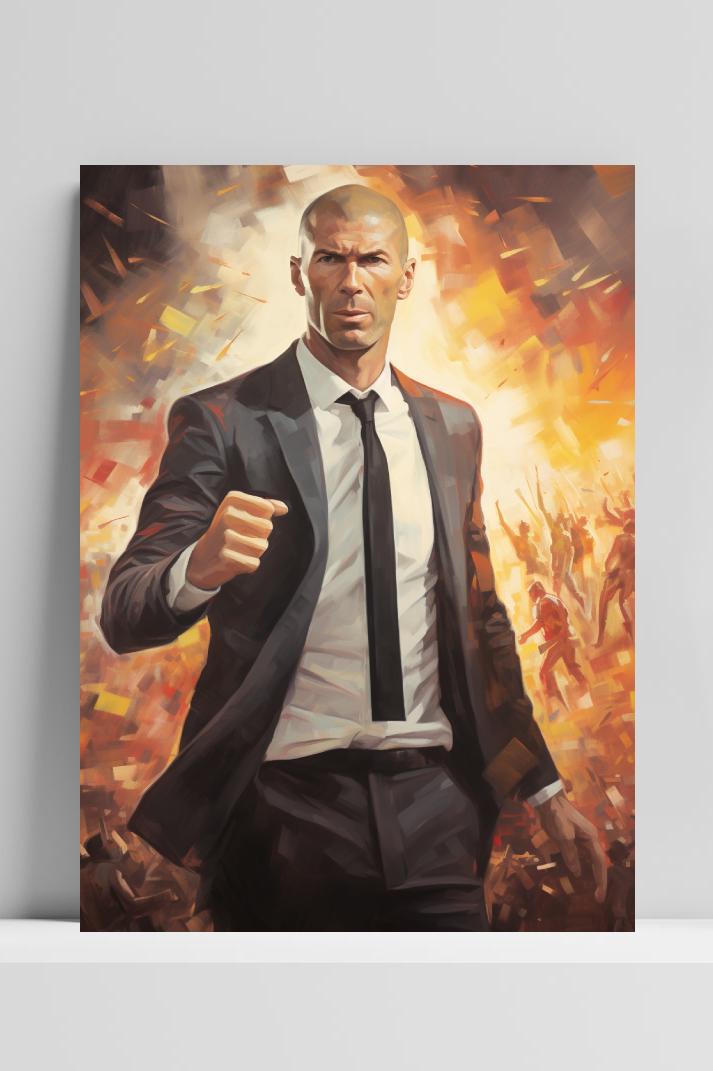 Zidane Coach op 3mm aluminium dibond
