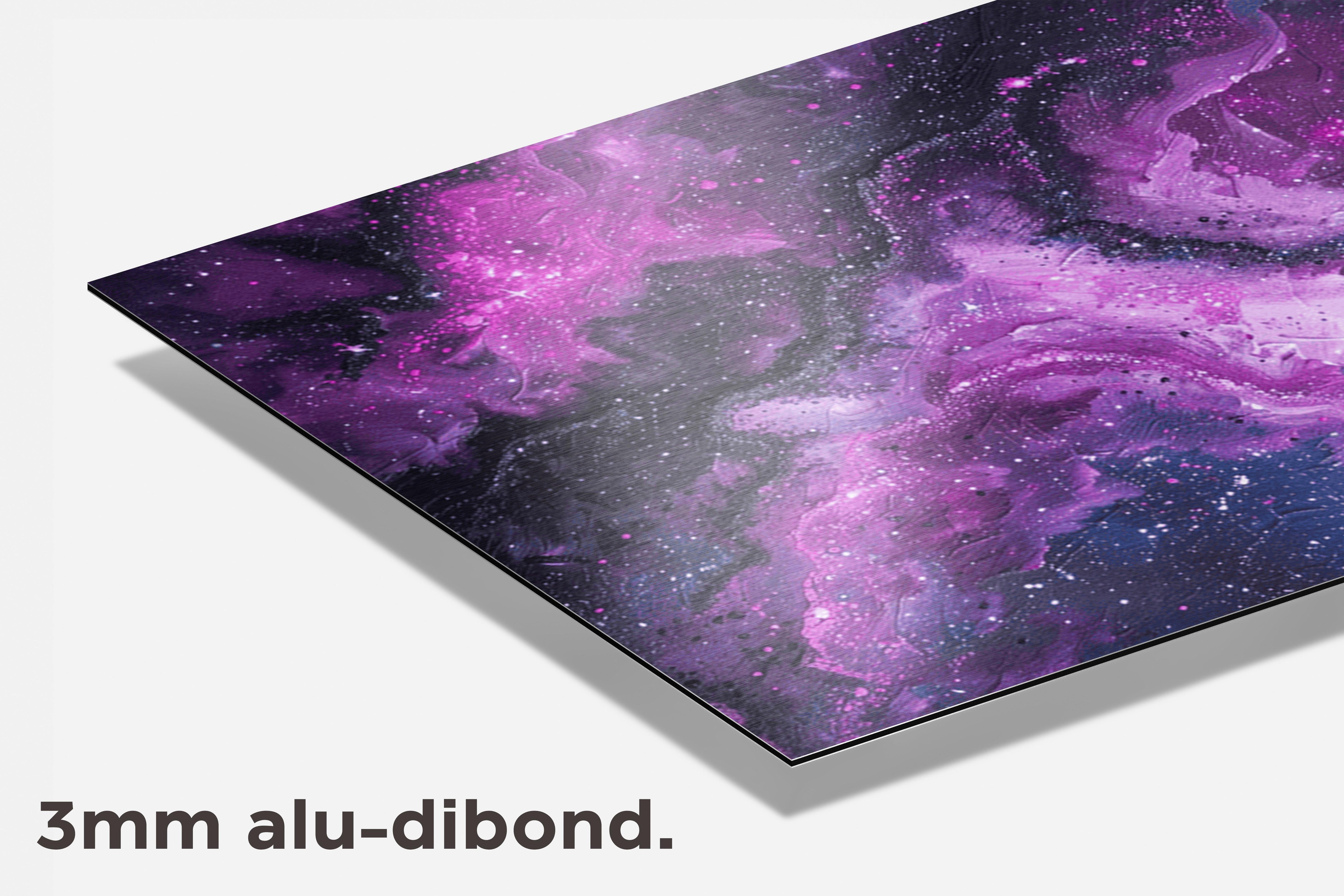 Paars Universum dibond detail