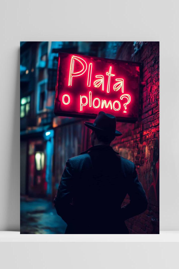 Plata O Plomo Neon op 3mm aluminium dibond