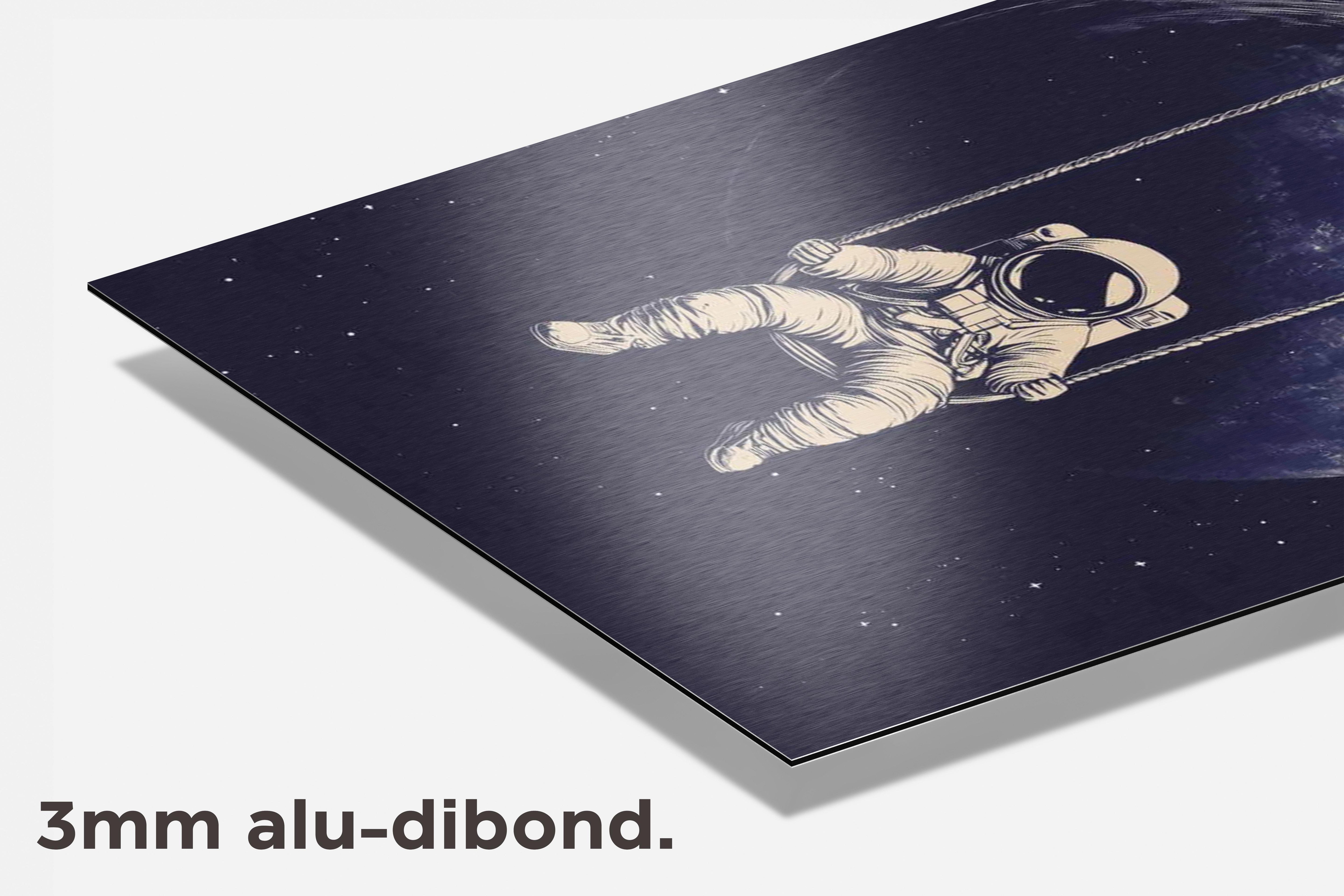 Astronaut Maan dibond detail