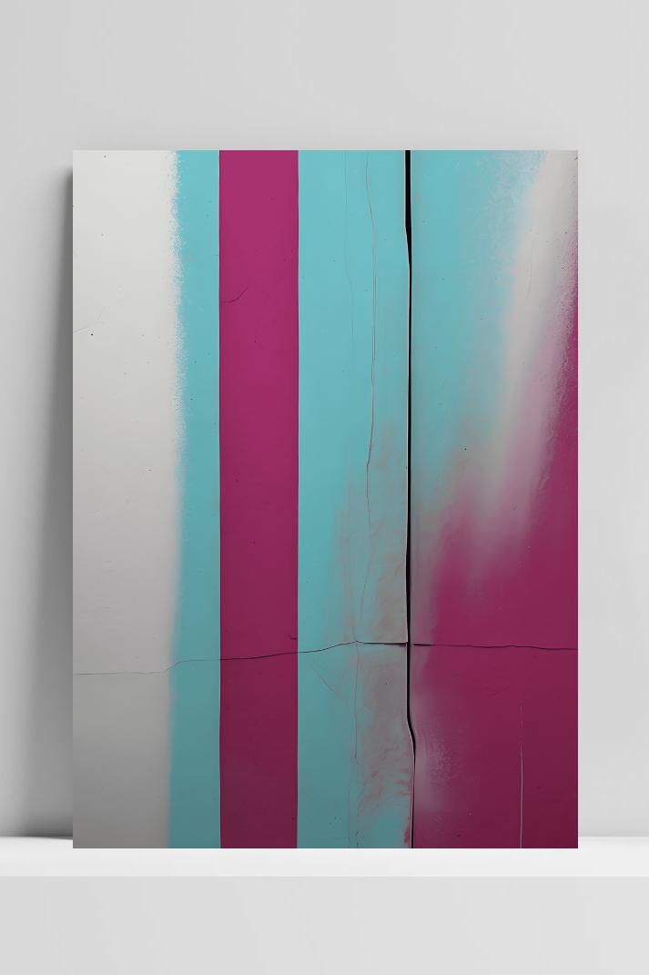 Cyan Magenta op 3mm aluminium dibond