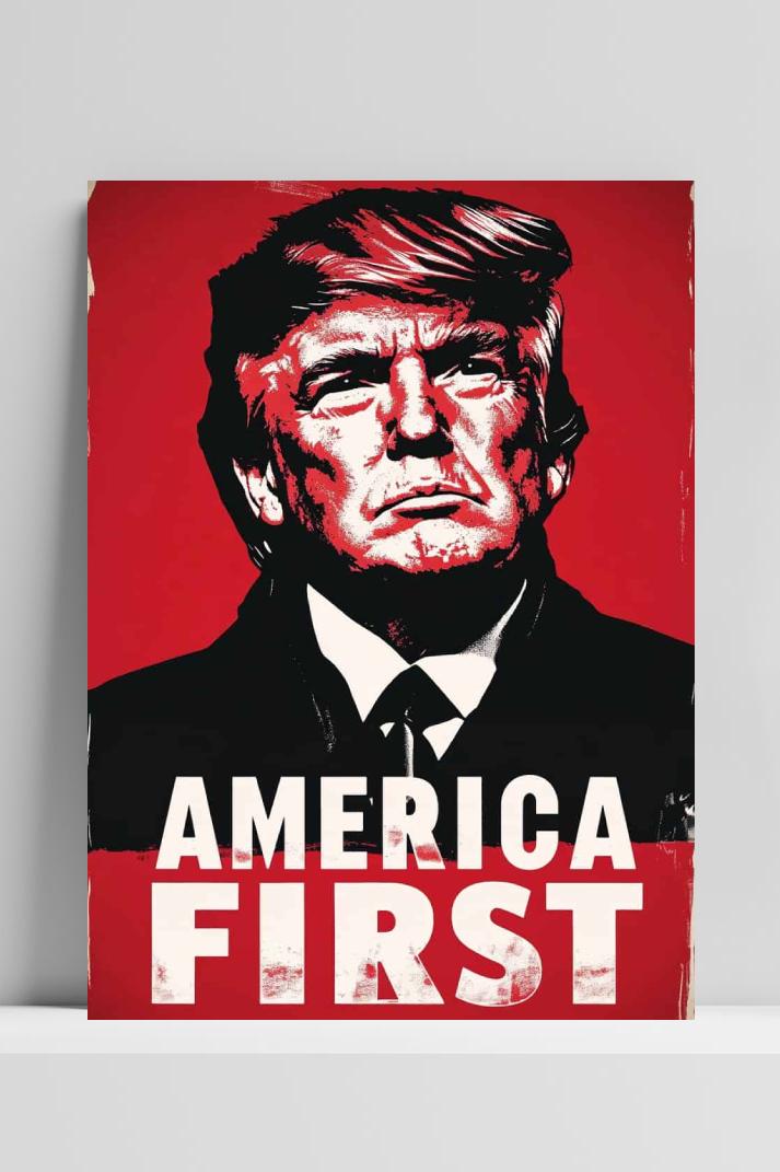 Donald Trump op 3mm aluminium dibond