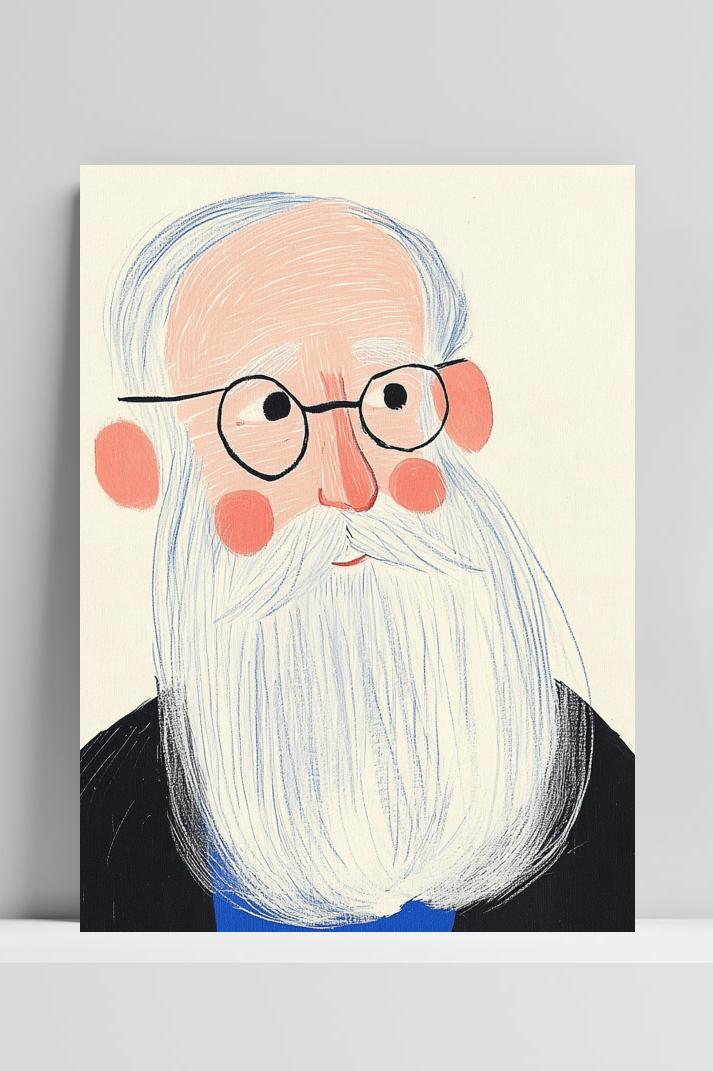 Old Man Cartoon op 3mm aluminium dibond