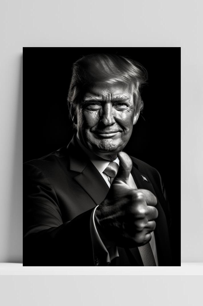 Donald Trump op 3mm aluminium dibond