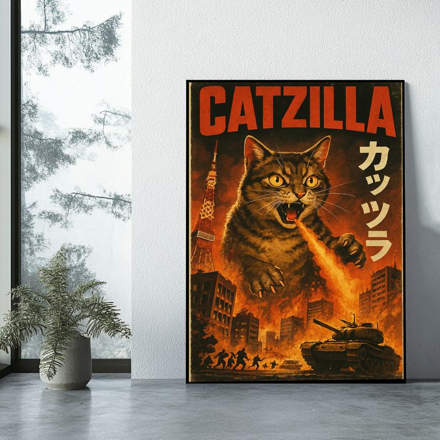 Catzilla Text War poster sfeerbeeld 1