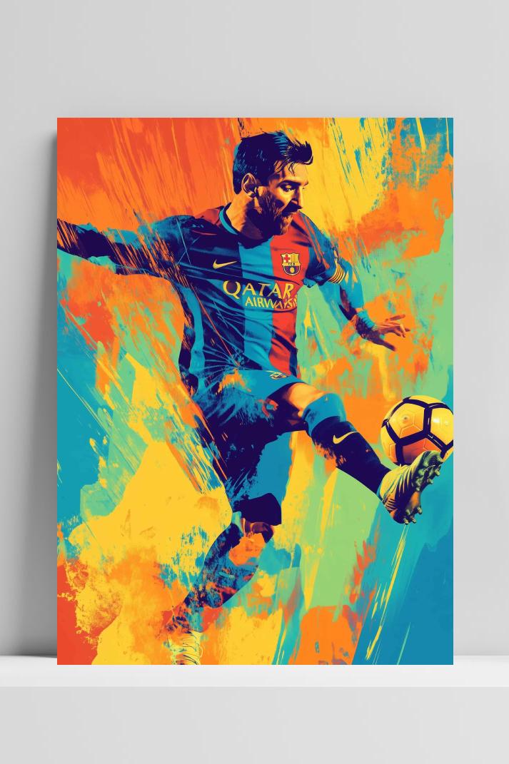 Lionel Messi op 3mm aluminium dibond