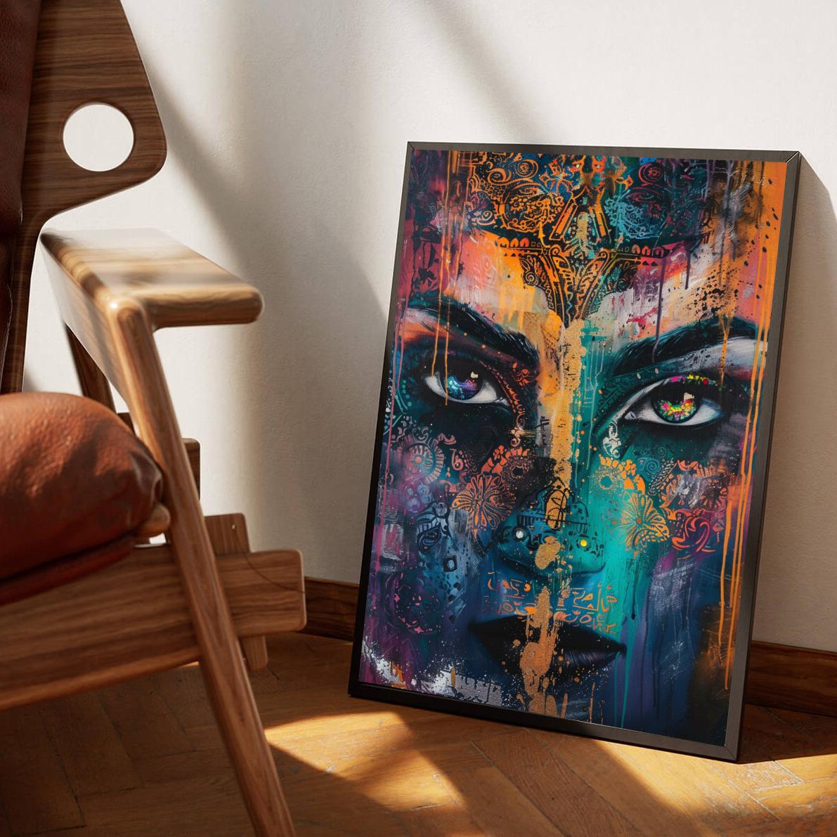 Face abstract drawing poster van 25 Artstreet
