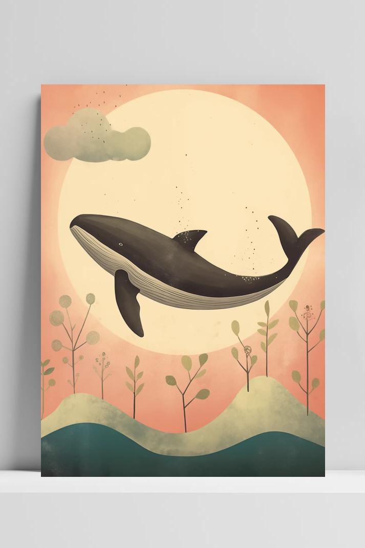 Walvis Droom op 3mm aluminium dibond