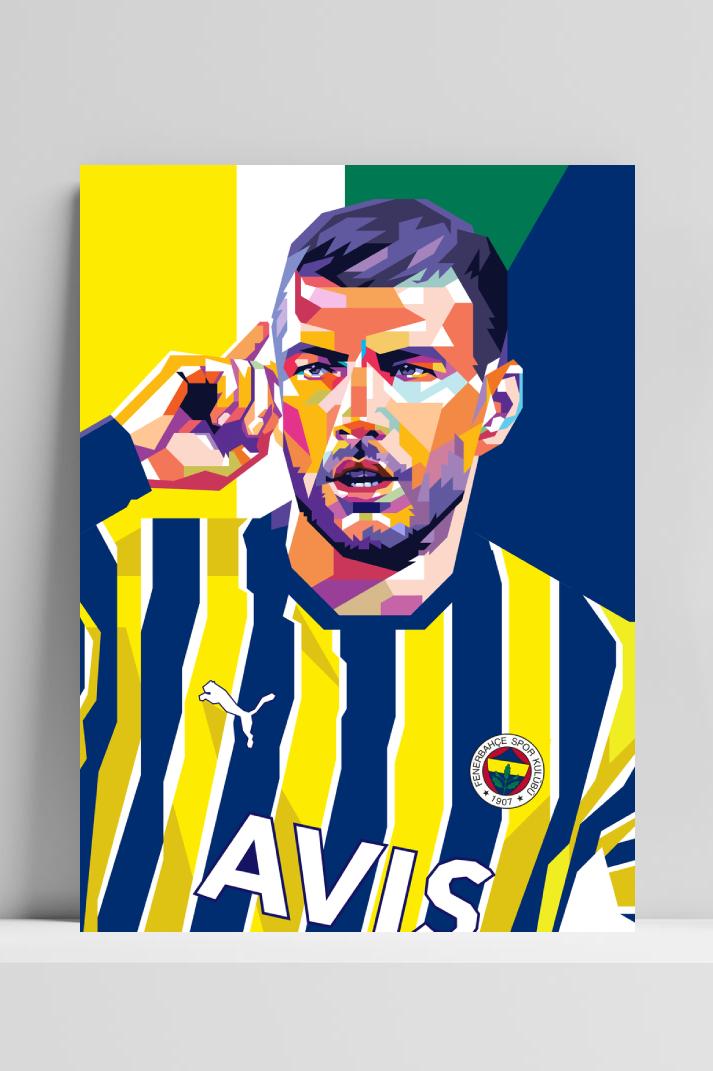 Edin Dzeko op 3mm aluminium dibond