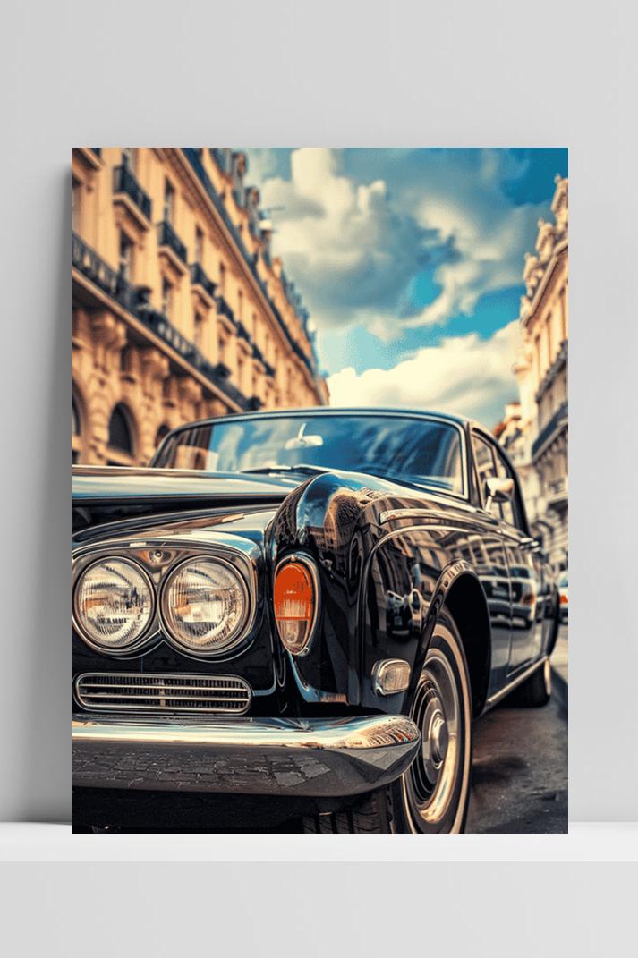 Vintage Auto op 3mm aluminium dibond