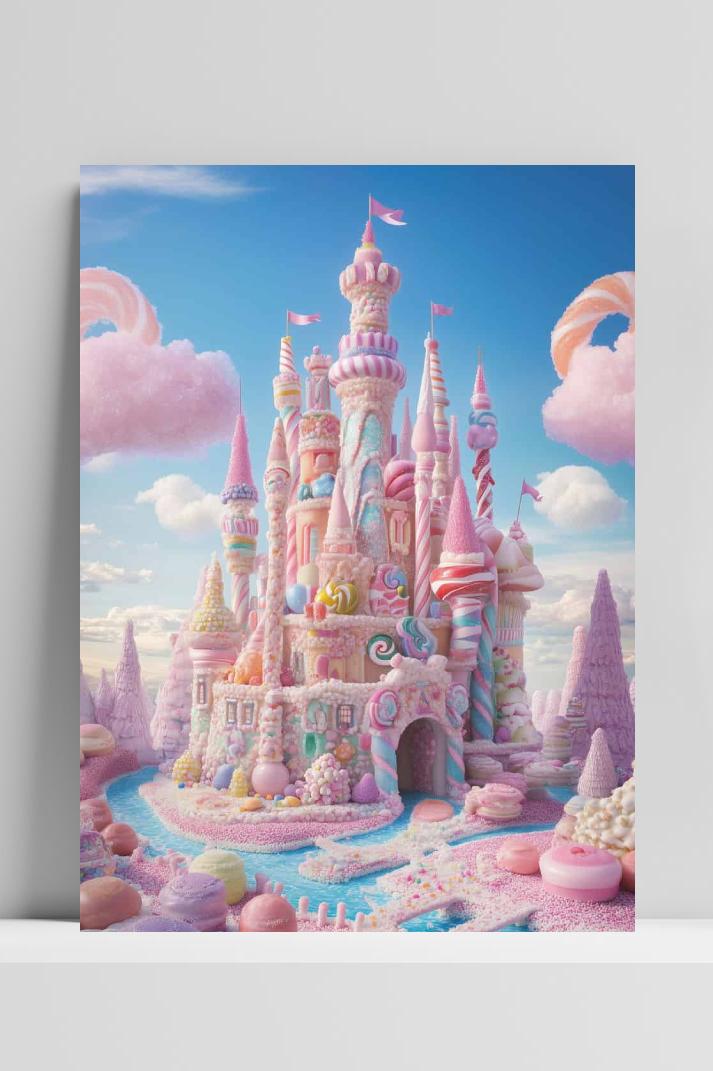 Snoepkasteel op 3mm aluminium dibond