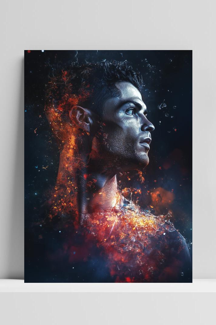 Cristiano Ronaldo op 3mm aluminium dibond