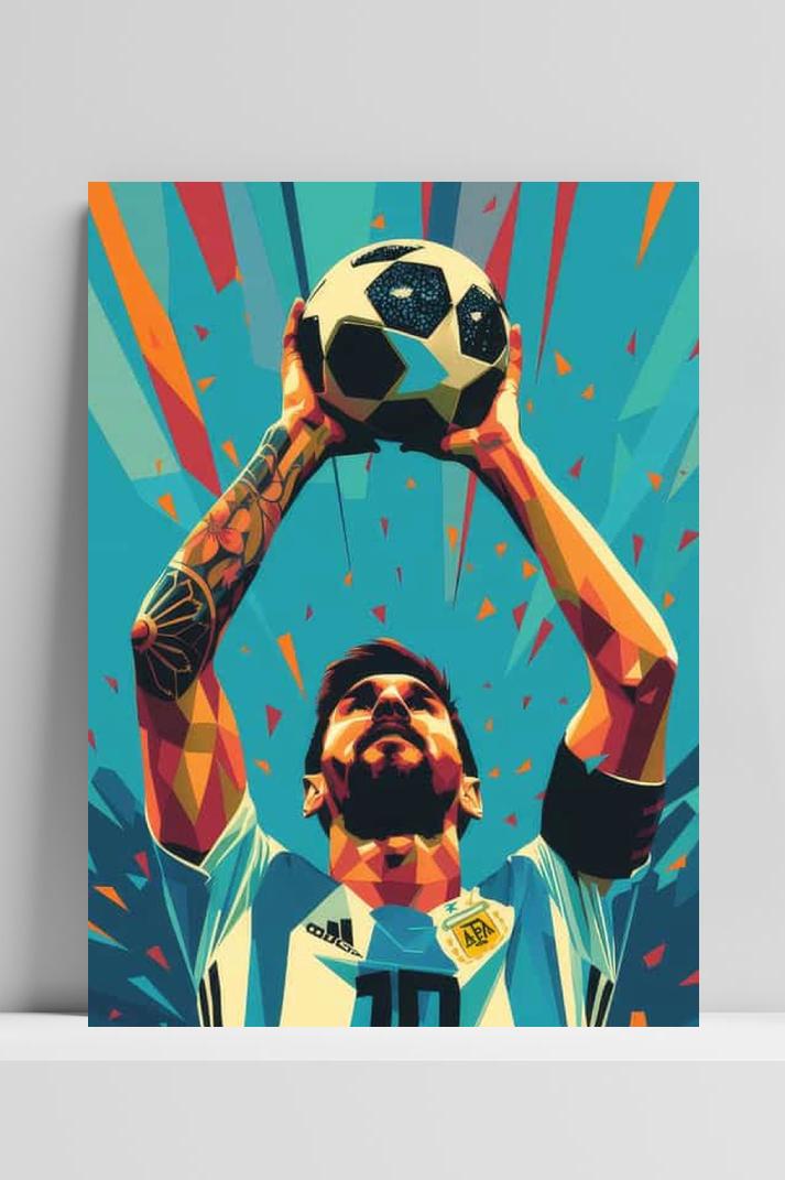 Lionel Messi op 3mm aluminium dibond