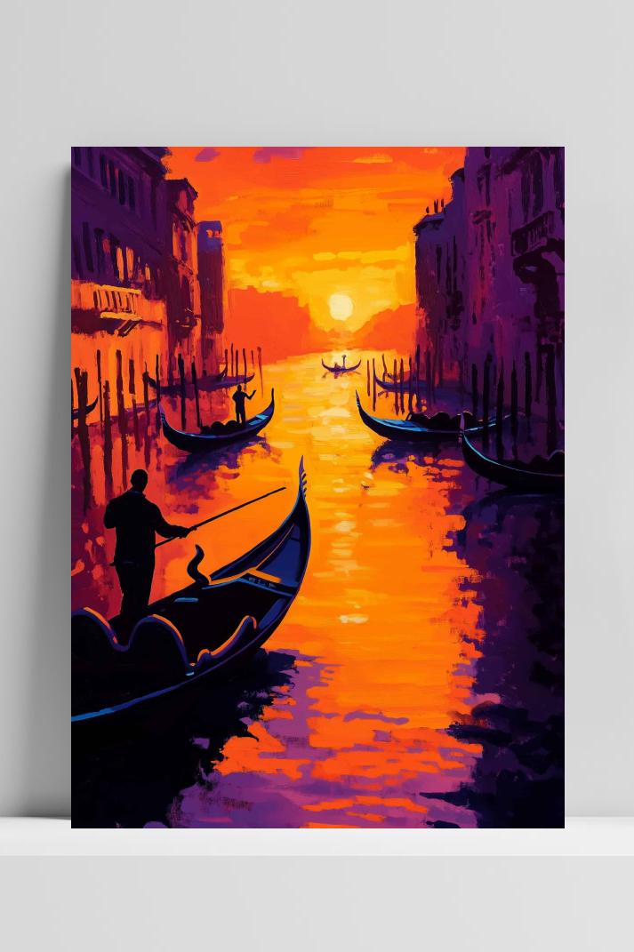Venetië Kanaal op 3mm aluminium dibond