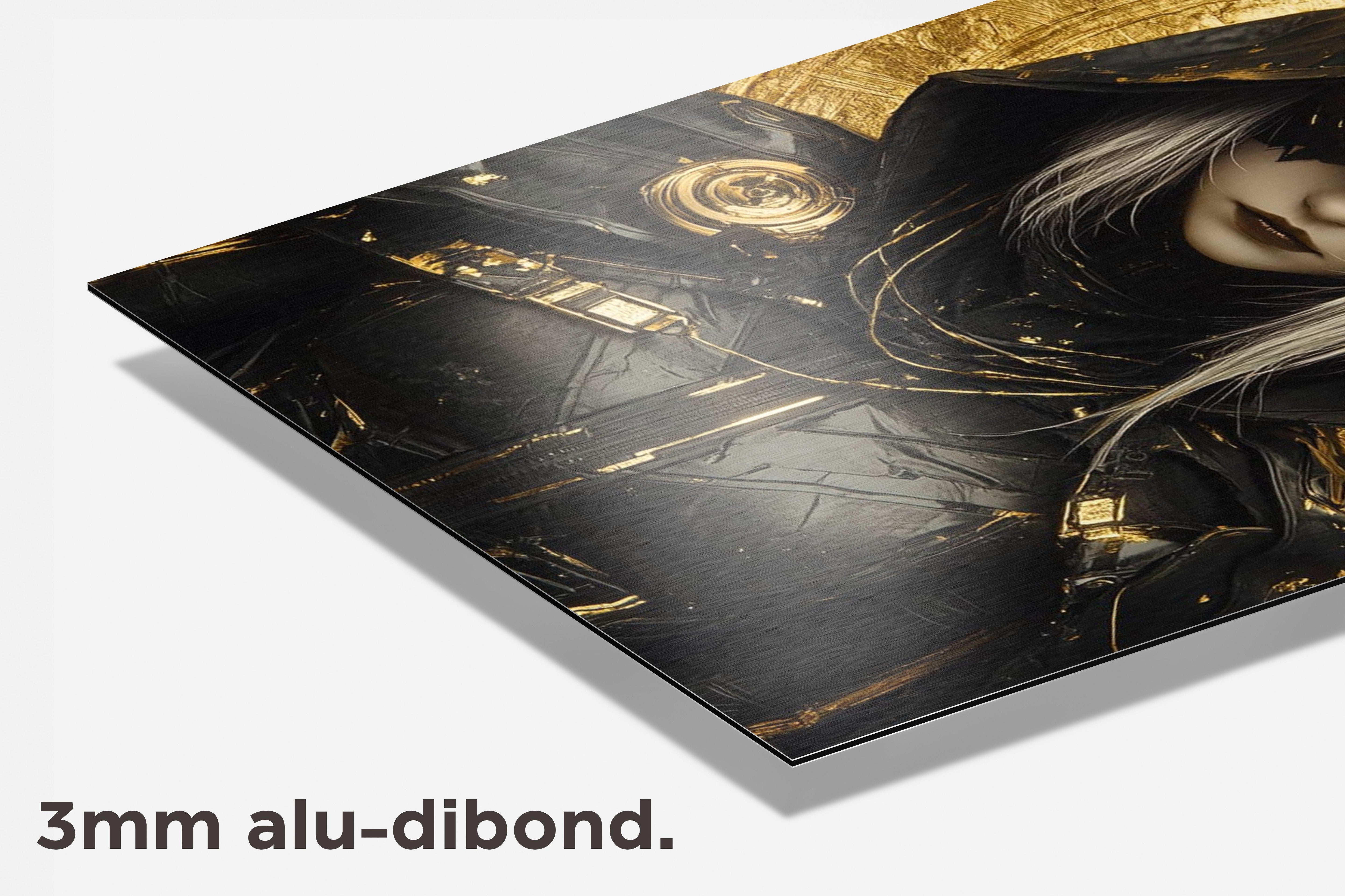 Futuristische Meisje dibond detail
