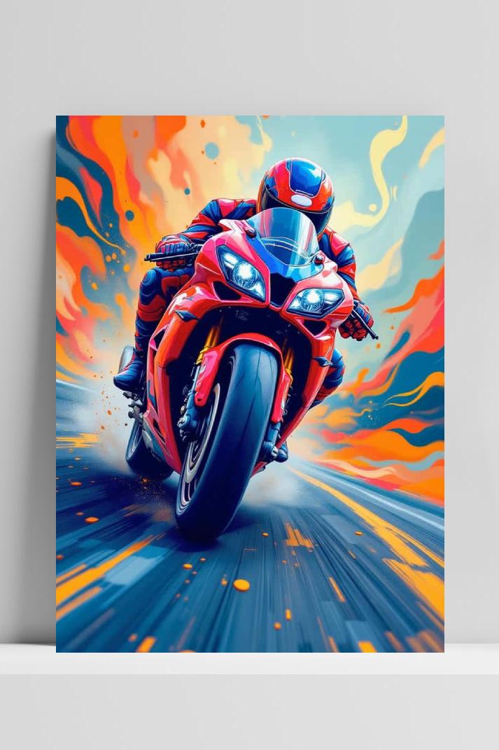 Motorbike op 3mm aluminium dibond