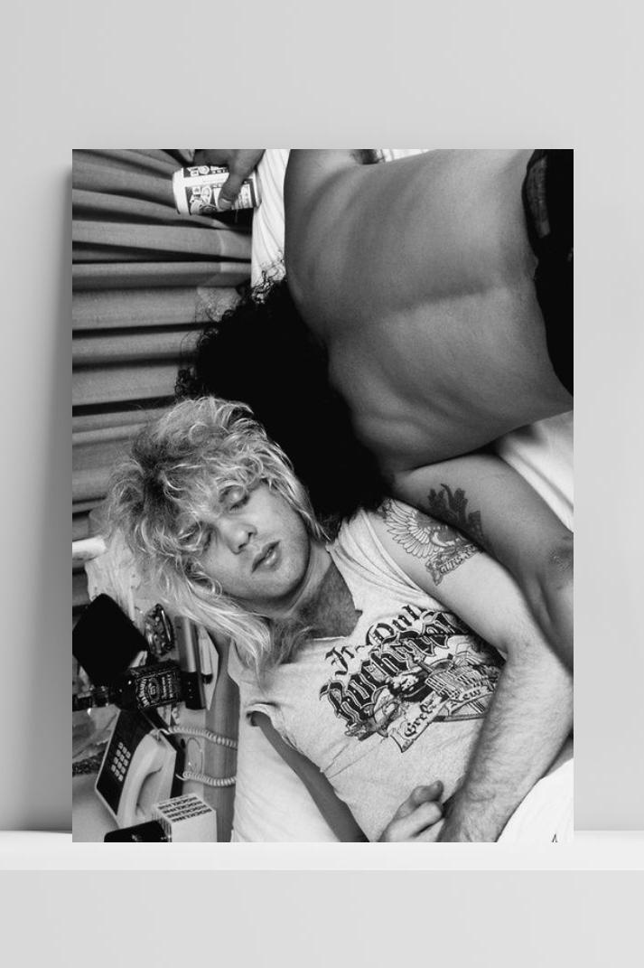 Guns N' Roses Zwart Wit op 3mm aluminium dibond