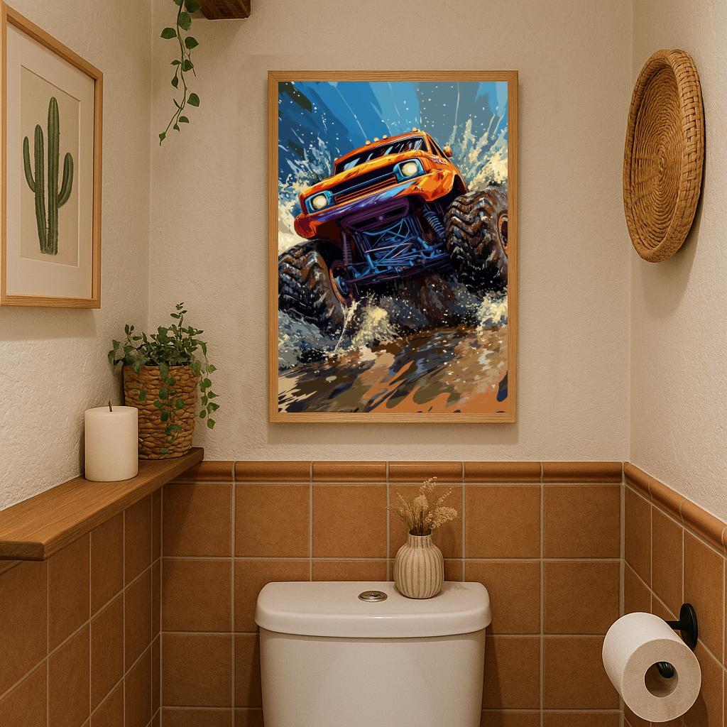 Monster Truck Aquarel poster sfeerbeeld 3