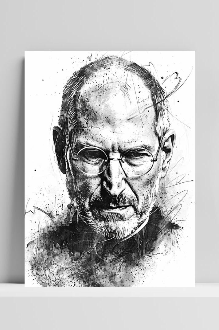 Steve Jobs op 3mm aluminium dibond