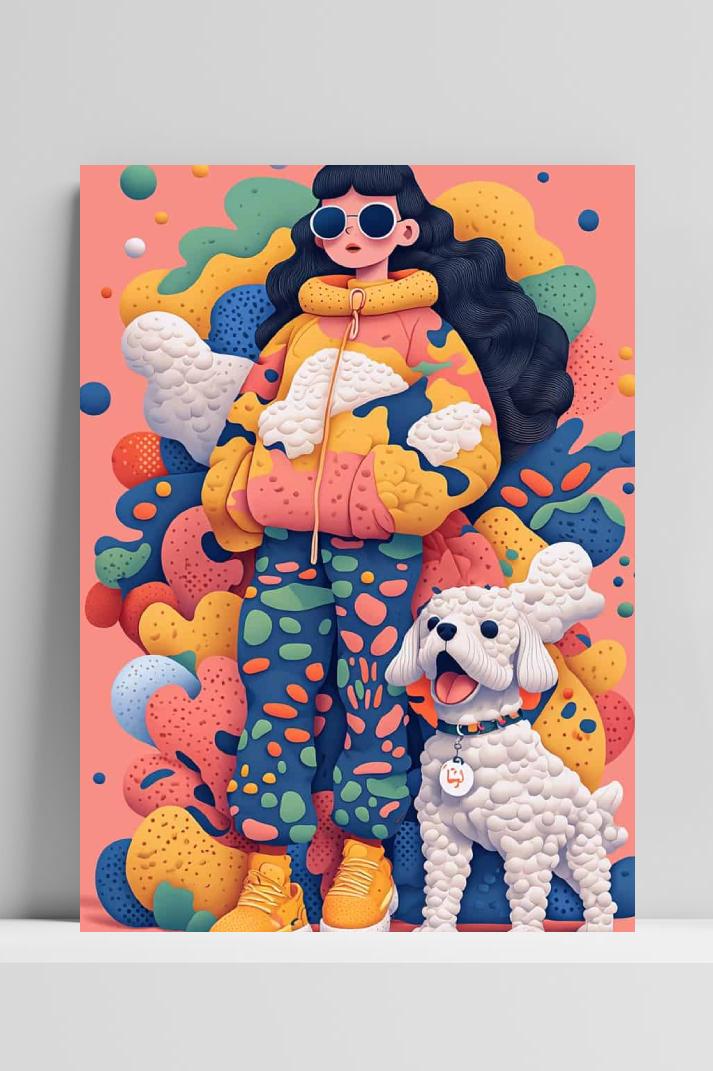 Hond Meisje op 3mm aluminium dibond